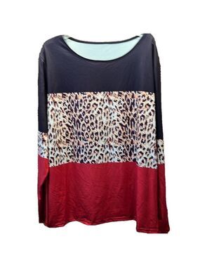 Multi Color Top, Size 3XL, NWOT, 95% Polyester, 5% Spandex, PTP 26”, L28”